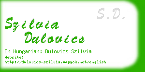 szilvia dulovics business card